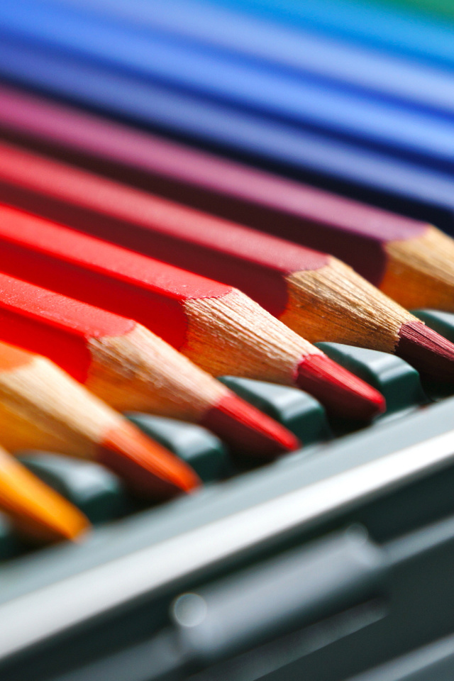 Coloured Pencils wallpaper 640x960