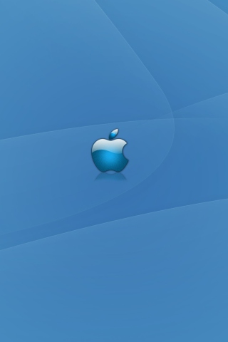 Fondo de pantalla Apple Blue Logo 320x480