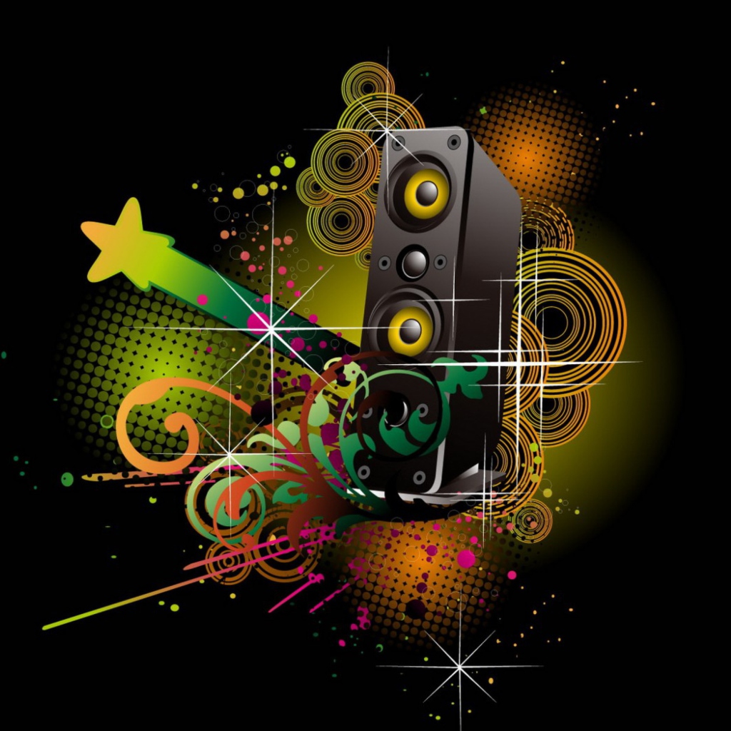 Music Speakers Abstraction wallpaper 1024x1024