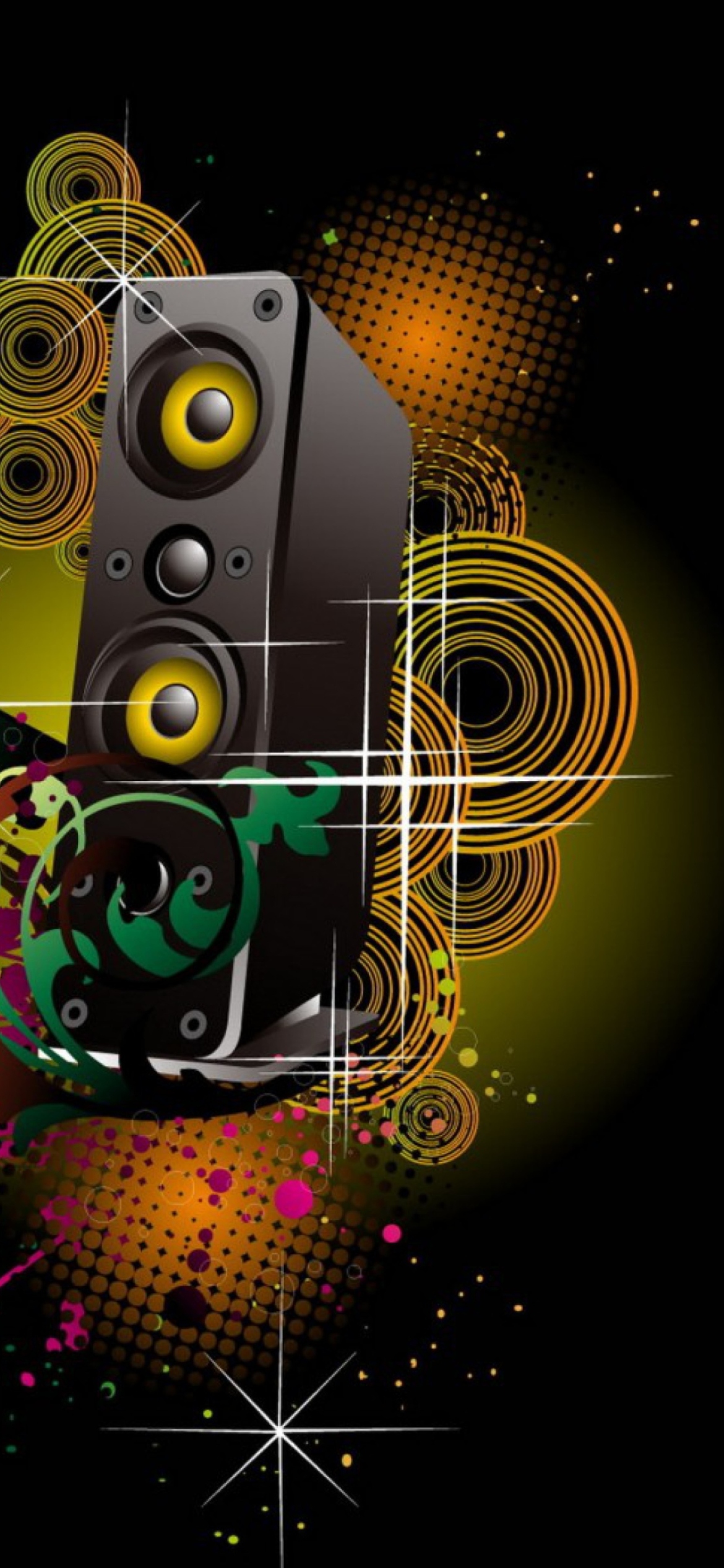 Music Speakers Abstraction wallpaper 1170x2532