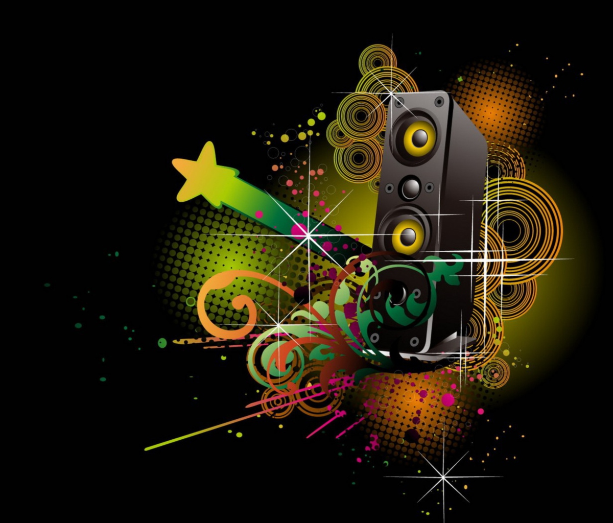 Music Speakers Abstraction wallpaper 1200x1024