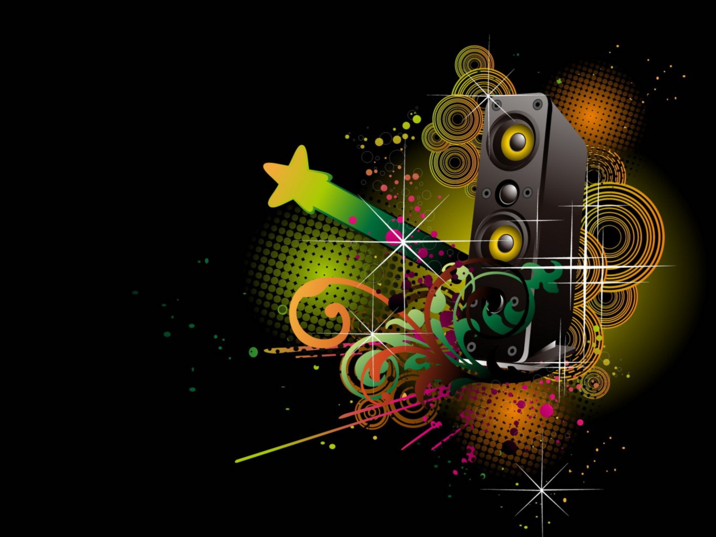 Music Speakers Abstraction screenshot #1 1400x1050