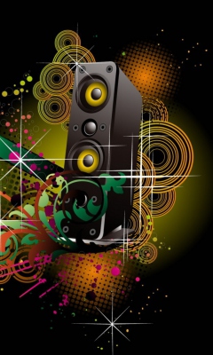 Das Music Speakers Abstraction Wallpaper 240x400