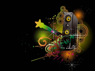 Das Music Speakers Abstraction Wallpaper 320x240