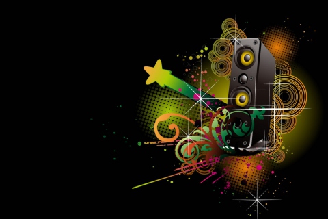 Screenshot №1 pro téma Music Speakers Abstraction 480x320