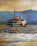 Das Ship In Sea Wallpaper 128x160