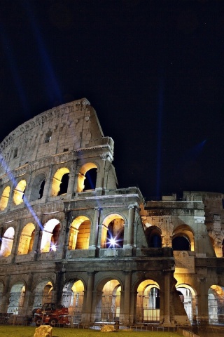 Das Rome Center, Colosseum Wallpaper 320x480