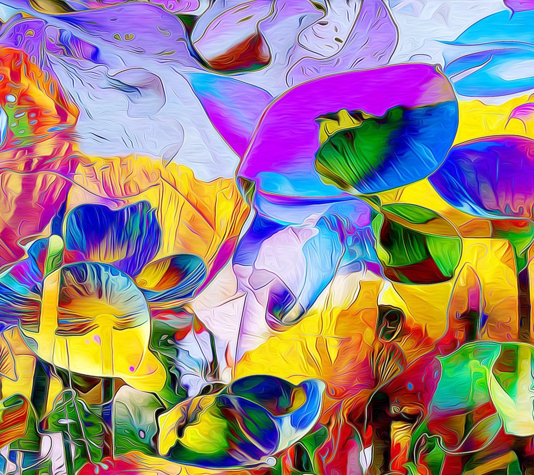 Colored painted Petals screenshot #1 1080x960