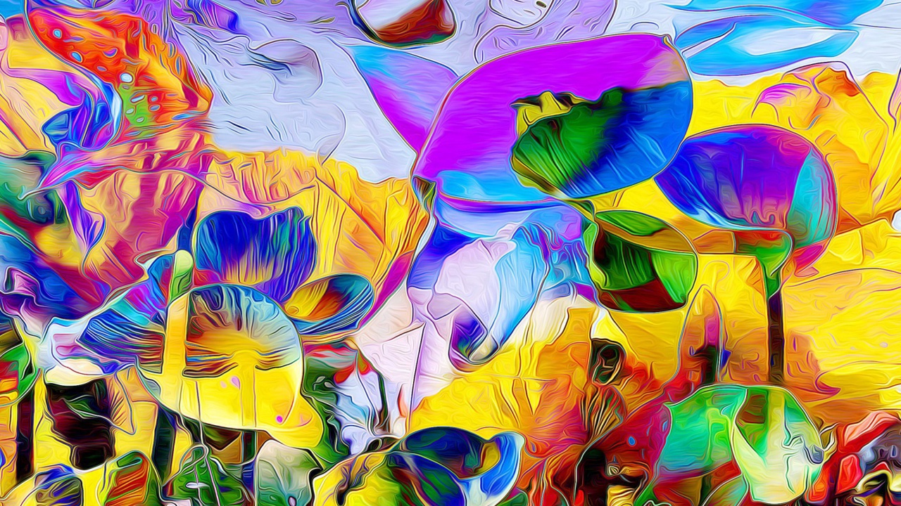 Screenshot №1 pro téma Colored painted Petals 1280x720