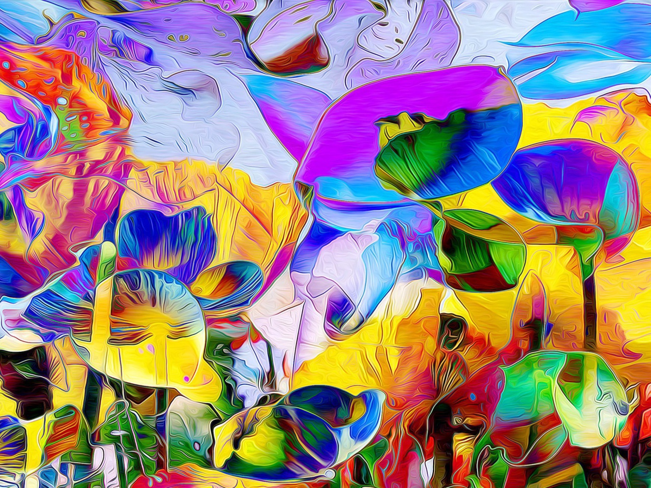 Colored painted Petals screenshot #1 1280x960