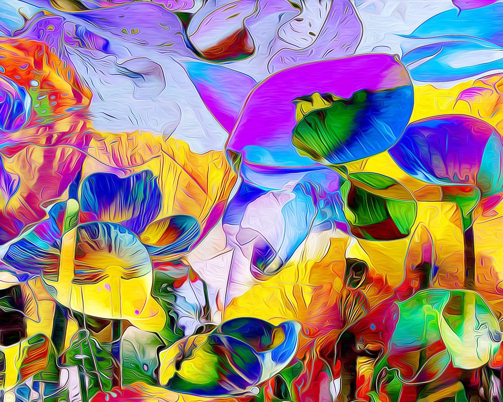 Colored painted Petals wallpaper 1600x1280