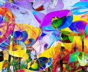 Colored painted Petals screenshot #1 176x144
