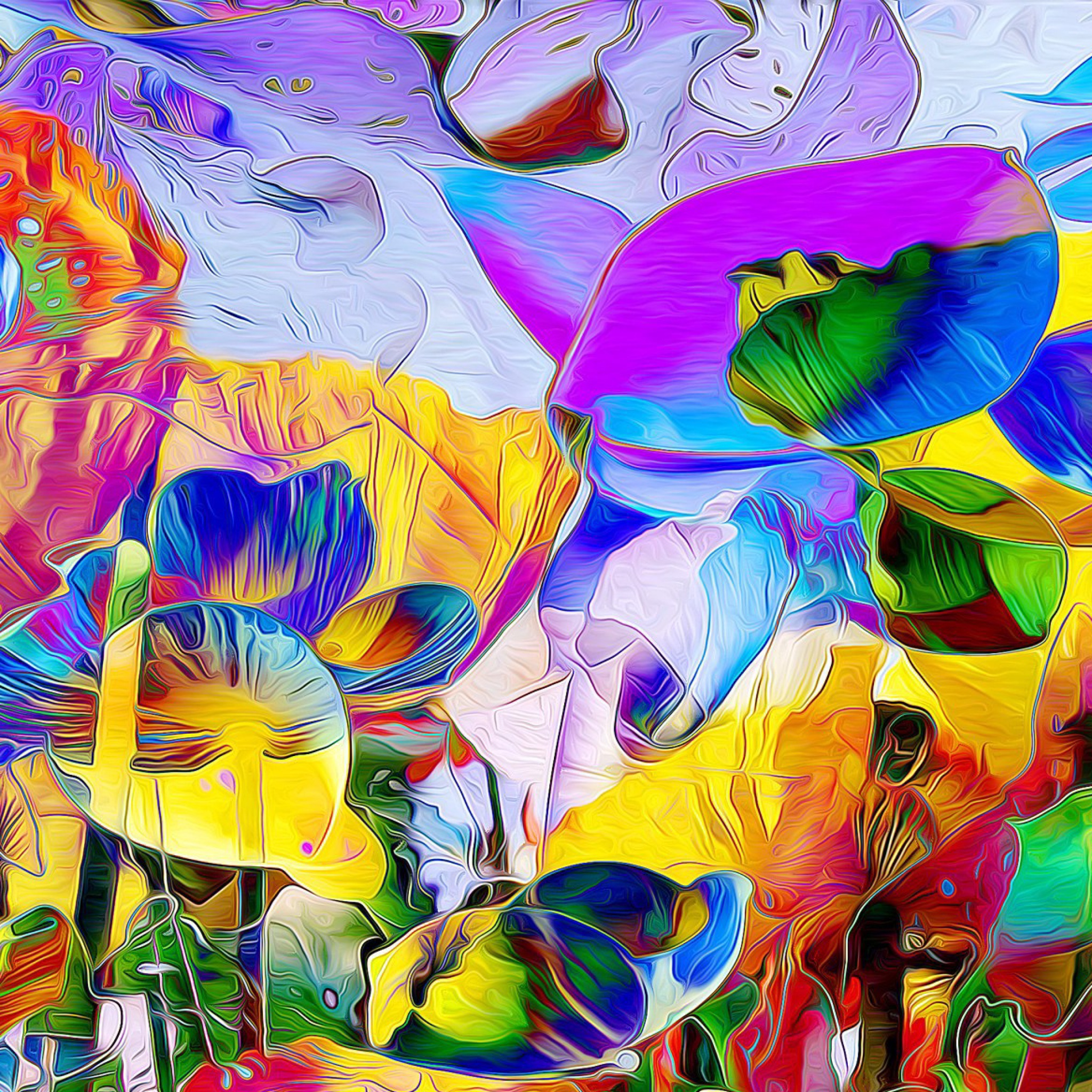 Fondo de pantalla Colored painted Petals 2048x2048