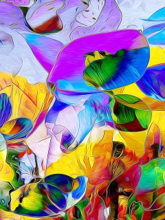 Обои Colored painted Petals 240x320