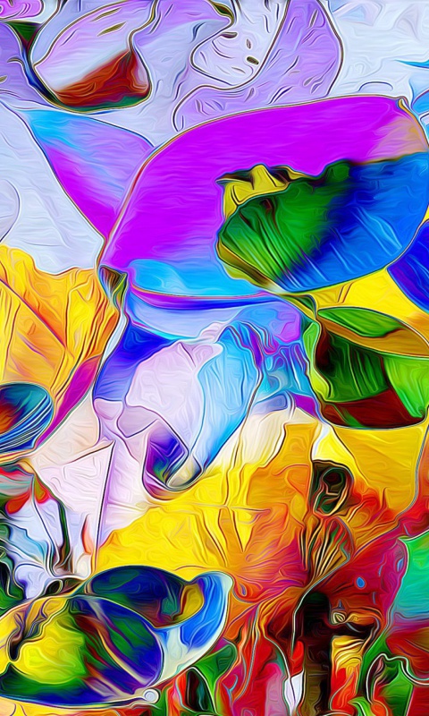 Colored painted Petals screenshot #1 480x800