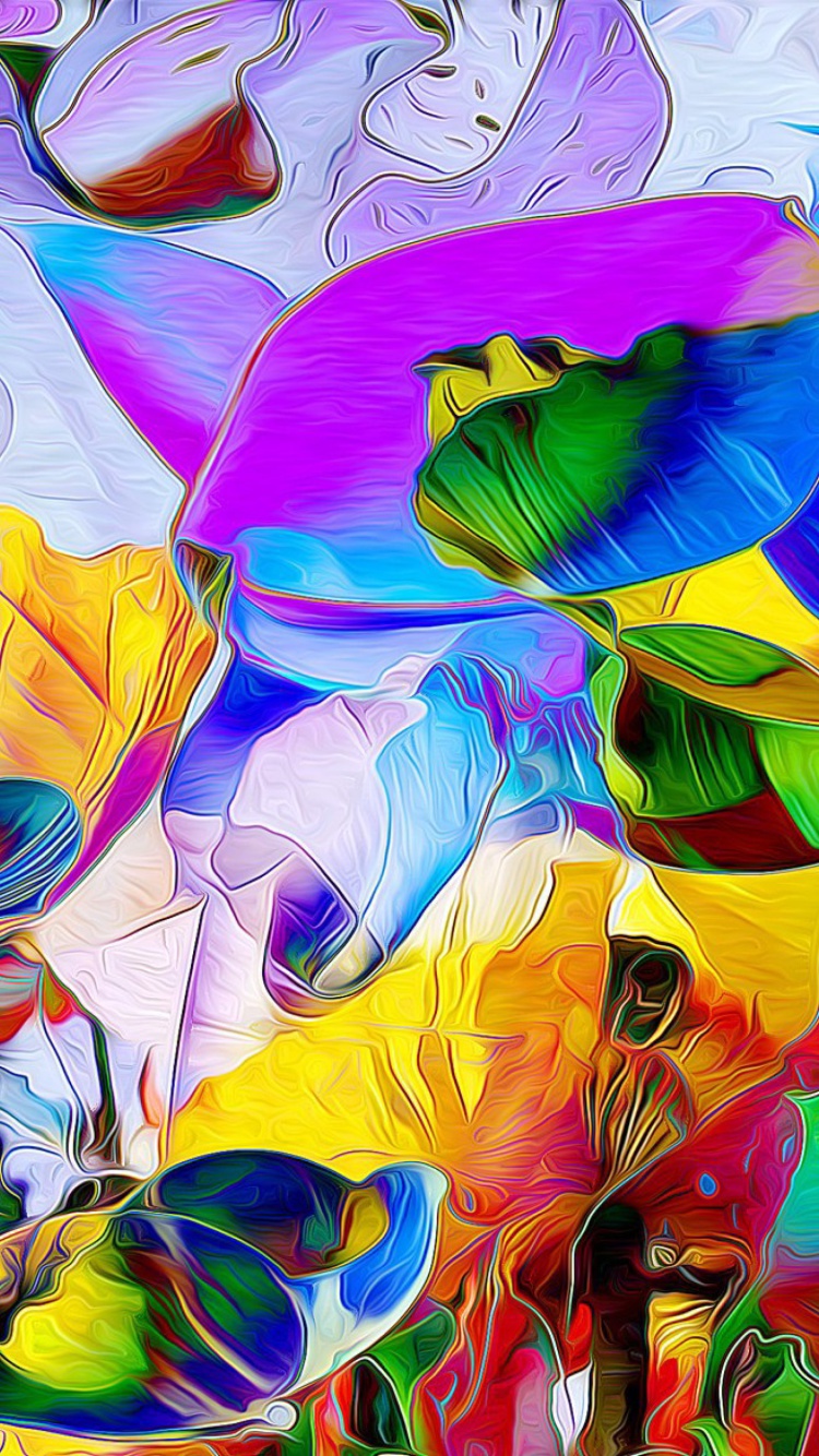 Das Colored painted Petals Wallpaper 750x1334