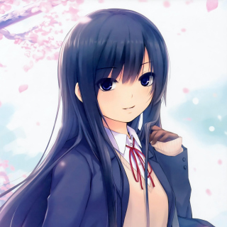 Anime Girl Cherry Blossom Wallpaper for iPad 2