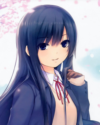 Kostenloses Anime Girl Cherry Blossom Wallpaper für Nokia X1-00