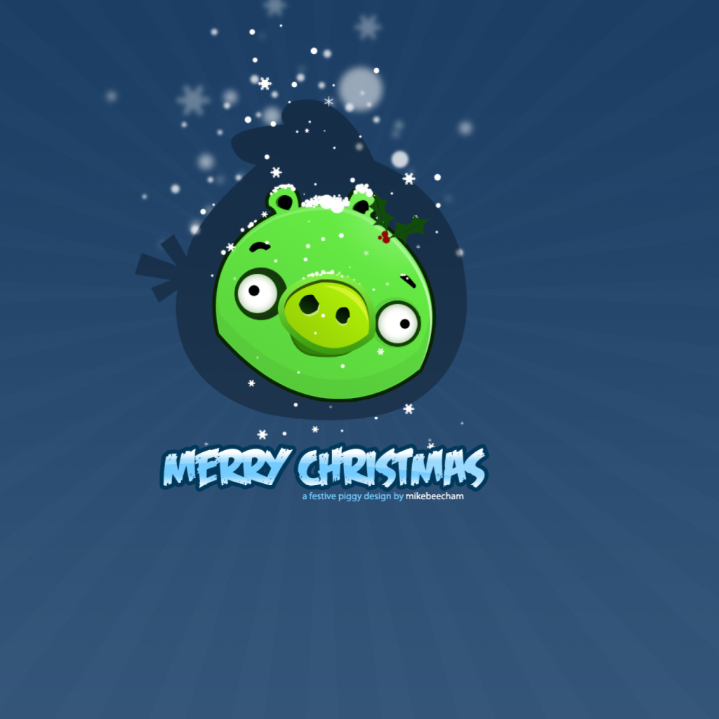 Fondo de pantalla Green Piggi Merry Chirstmas 1024x1024