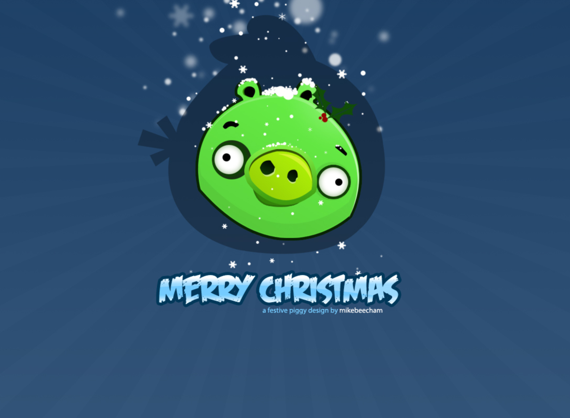 Das Green Piggi Merry Chirstmas Wallpaper 1920x1408