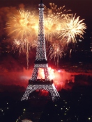 Обои Fireworks At Eiffel Tower 132x176