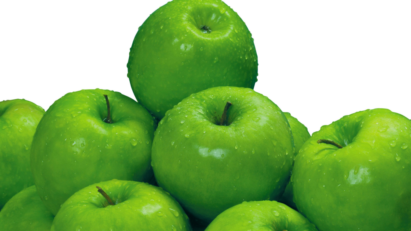 Sfondi Green Apples 1366x768