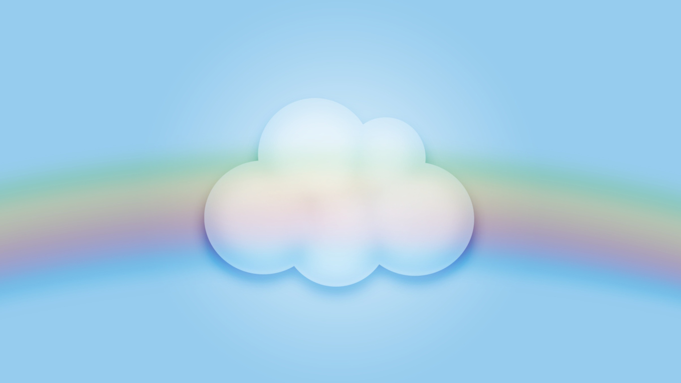 Das Cloud And Rainbow Wallpaper 1366x768