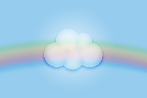 Das Cloud And Rainbow Wallpaper 480x320