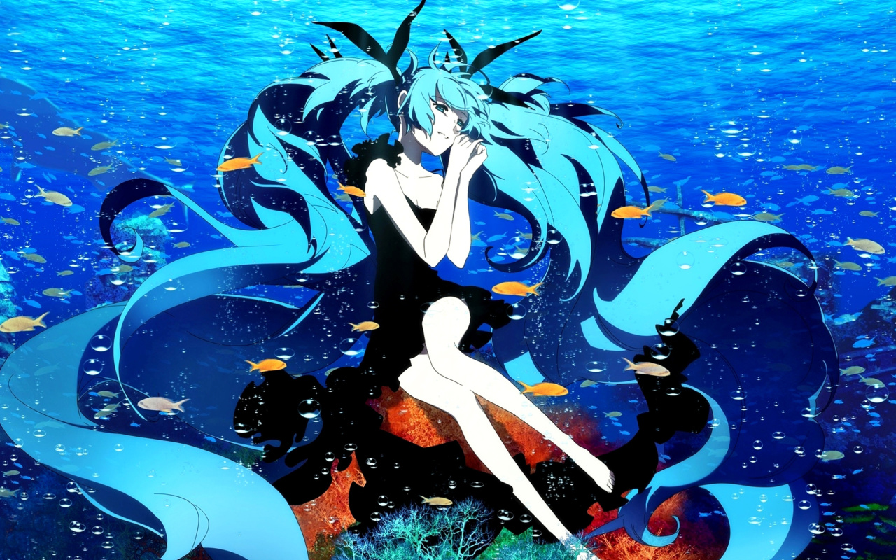 Screenshot №1 pro téma Hatsune Miku, Vocaloid 1280x800