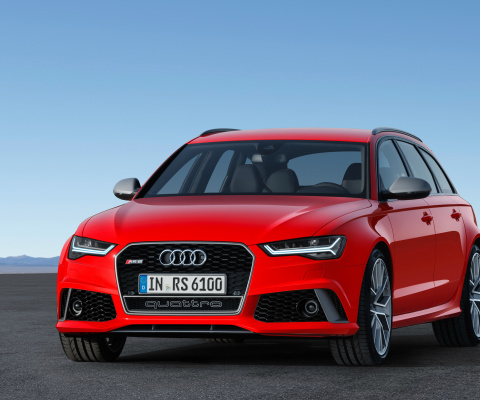 Das 2016 Audi RS6 Avant Red Wallpaper 480x400