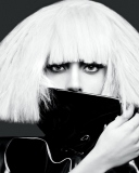 Lady Gaga Black And White wallpaper 128x160