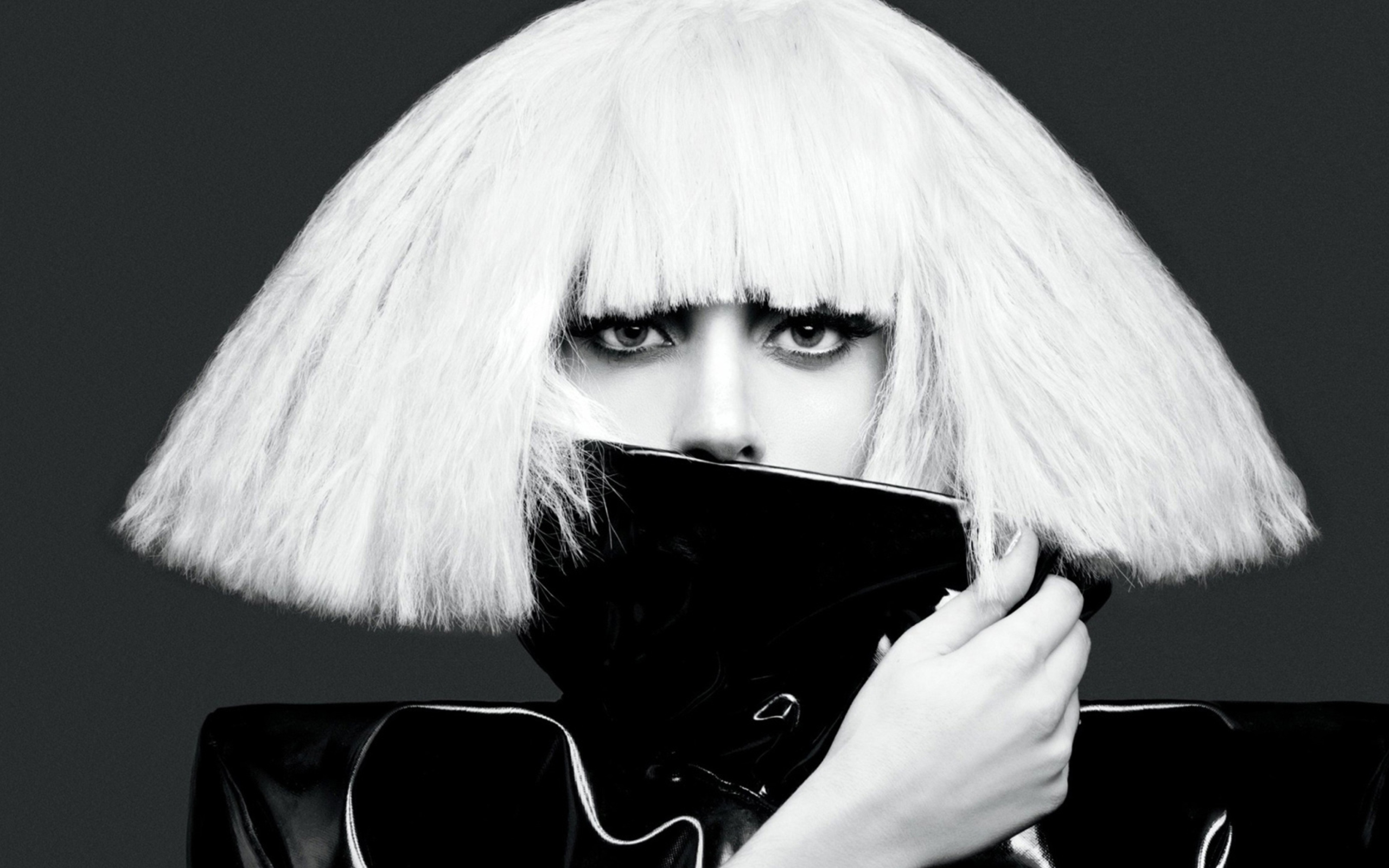 Das Lady Gaga Black And White Wallpaper 2560x1600