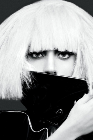 Sfondi Lady Gaga Black And White 320x480