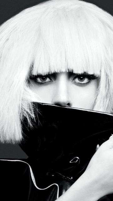 Обои Lady Gaga Black And White 360x640