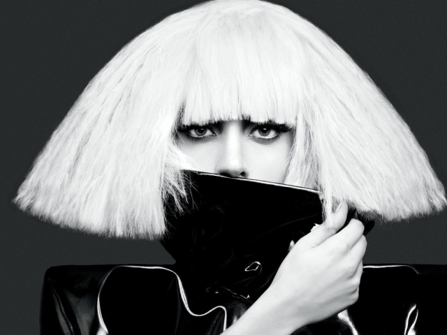 Das Lady Gaga Black And White Wallpaper 640x480