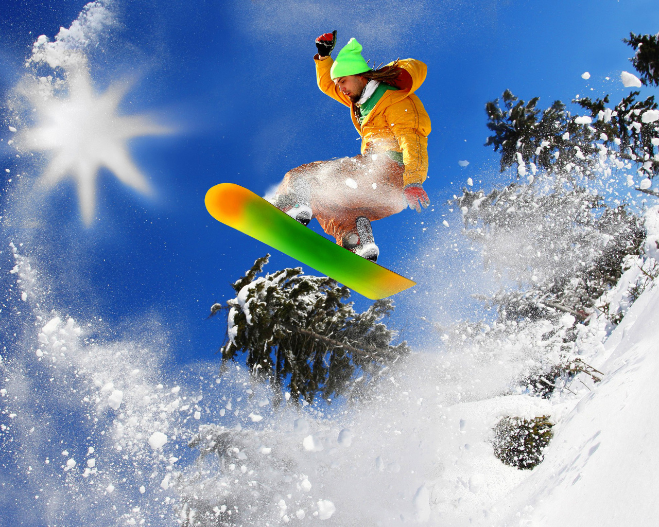 Das Extreme snow slope Wallpaper 1280x1024