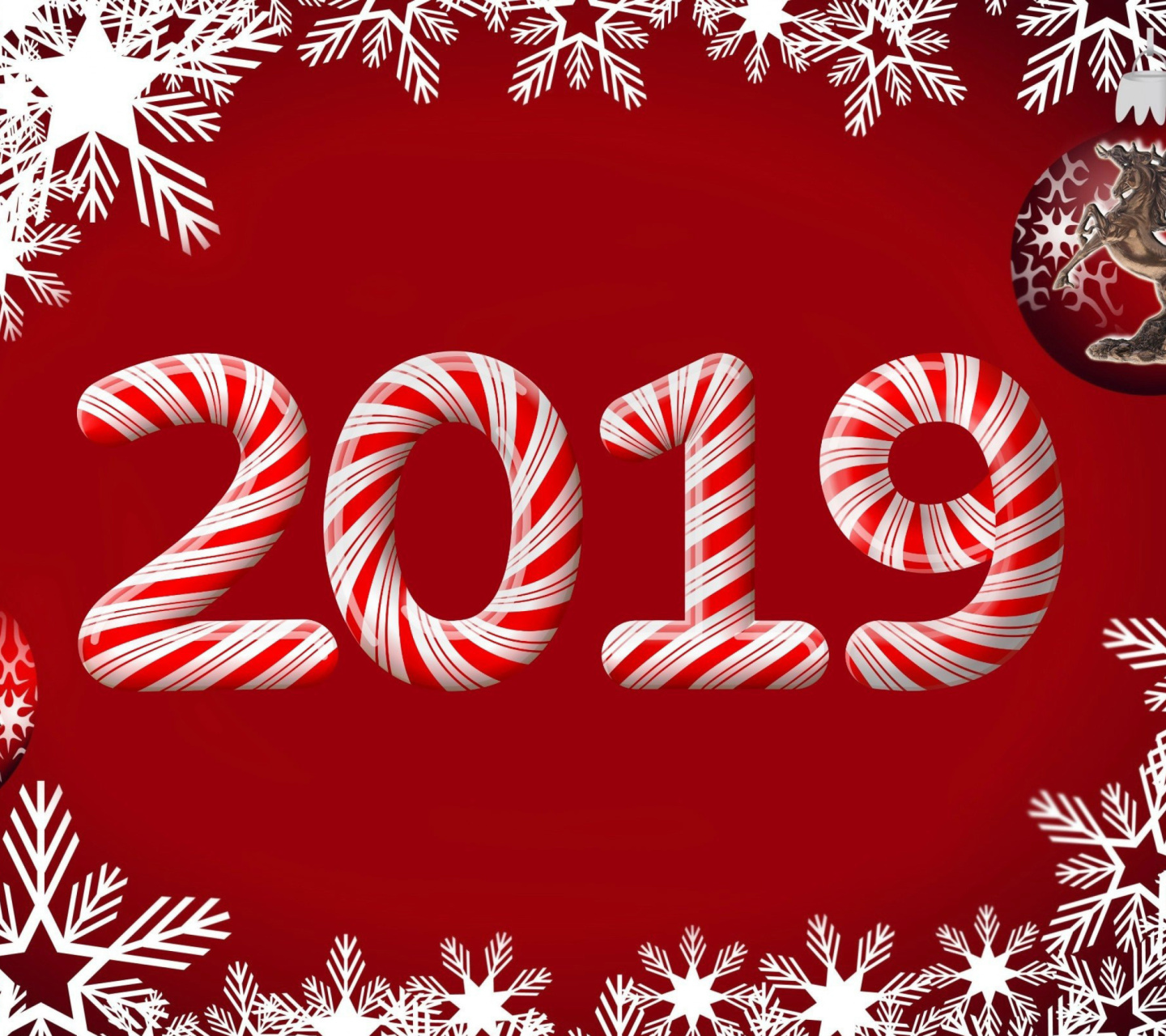 2019 New Year Red Style wallpaper 1440x1280
