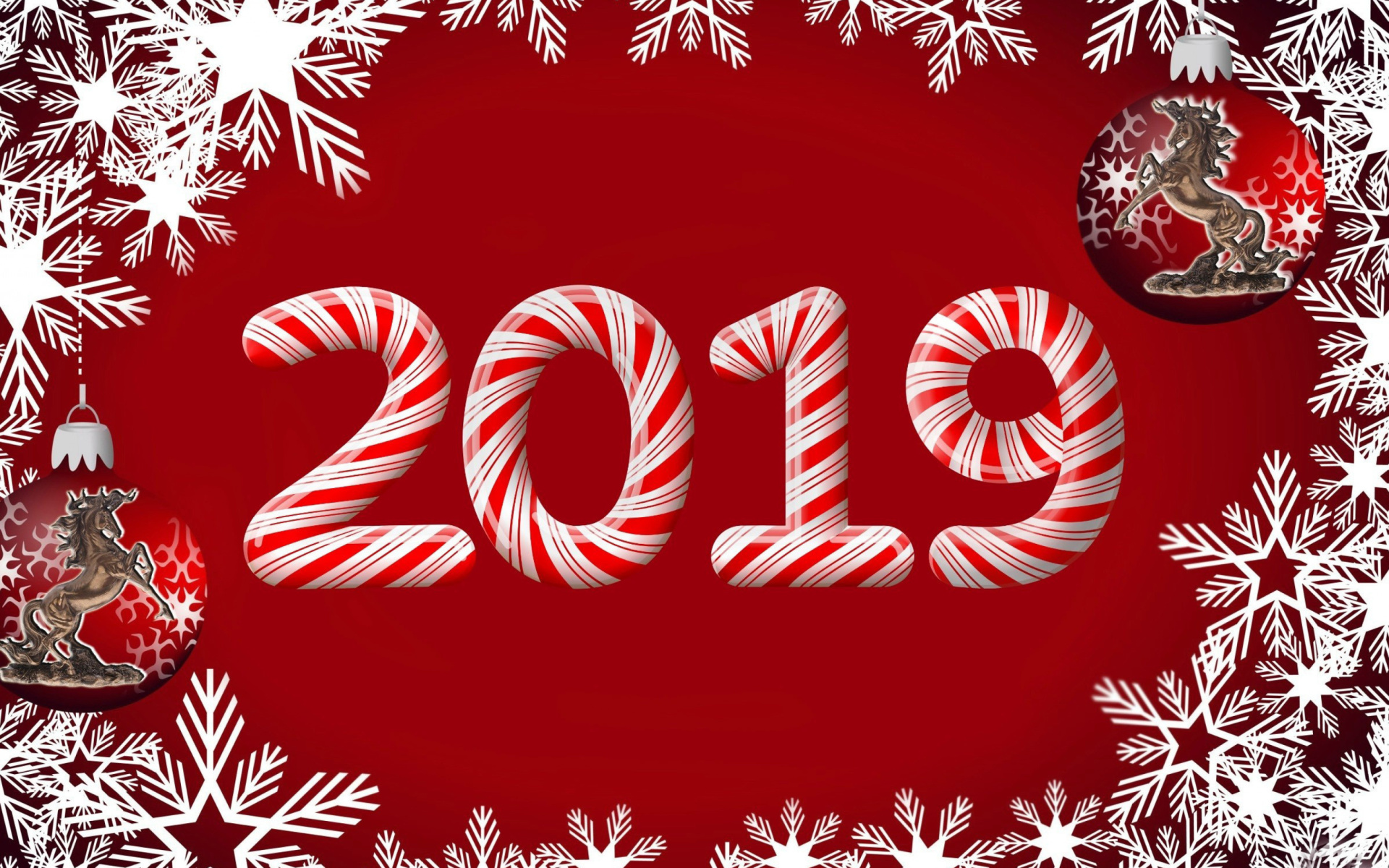 2019 New Year Red Style wallpaper 1920x1200