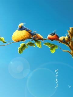 Das Sun Birds Wallpaper 240x320