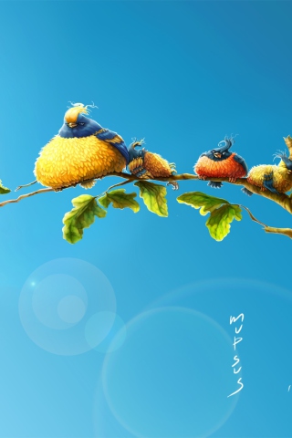 Das Sun Birds Wallpaper 320x480