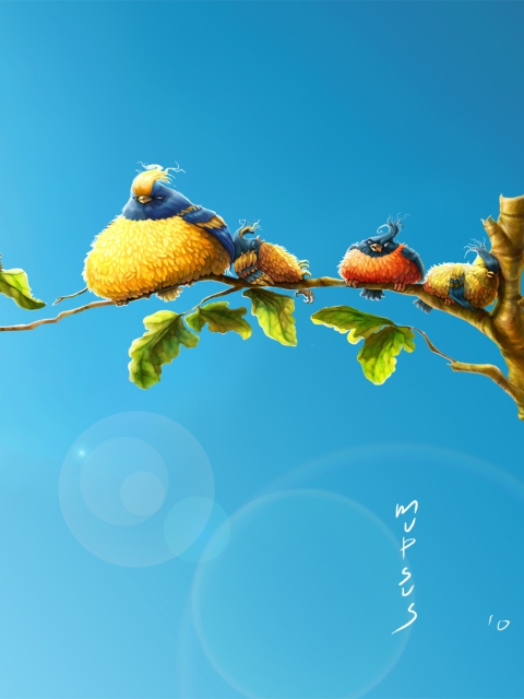 Das Sun Birds Wallpaper 480x640