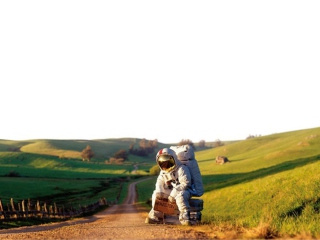 Astronaut On The Road wallpaper 320x240