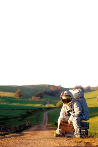 Astronaut On The Road wallpaper 320x480