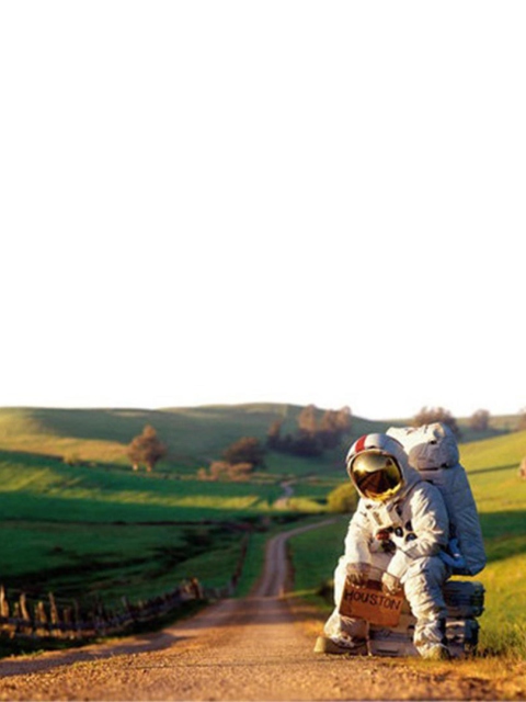 Astronaut On The Road wallpaper 480x640