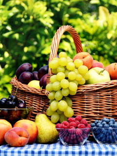 Organic Fruit Gift Basket wallpaper 240x320