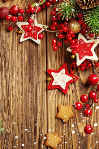 Xmas Wooden Decorations with Cones screenshot #1 320x480