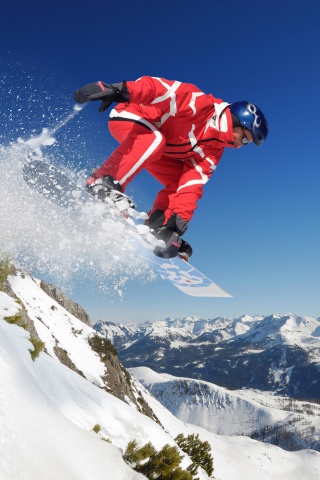 Обои Snowboard in Whistler - Blackcomb 1 320x480