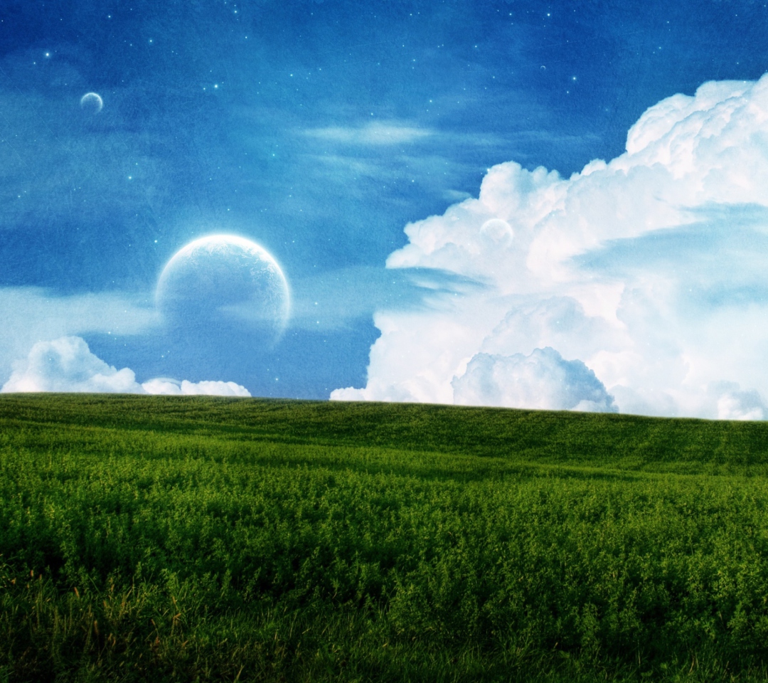 Das Sky Field Planet Wallpaper 1080x960