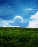 Fondo de pantalla Sky Field Planet 128x160