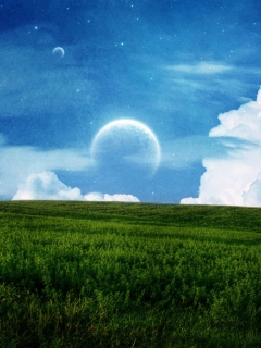 Fondo de pantalla Sky Field Planet 240x320